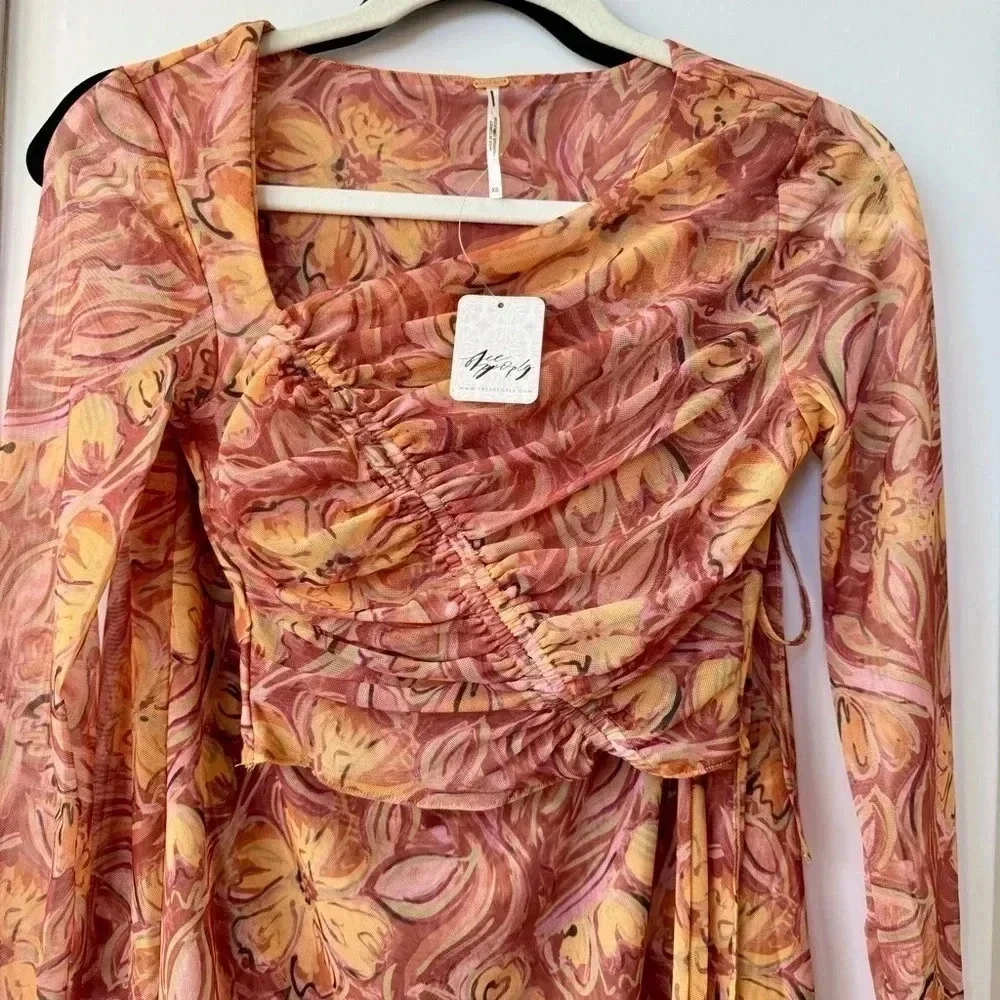 NWT Free People Supernova Matching Skirt Set Pink XS